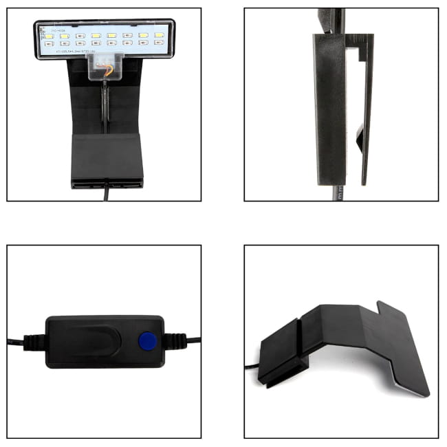 Lampa led do małego nano akwarium 12 - 40cm 5w czarna